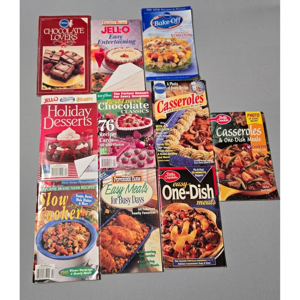 Vintage Cookbook Lot 18 Mixed Pillsbury Jell-O‎ Taste of Home Southern Recipes